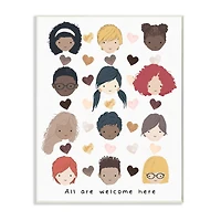 Stupell Industries All Welcome Here Child Portraits Wall Art