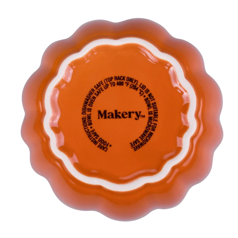 4.75" Orange Ceramic Pumpkin Cocotte by Makery™