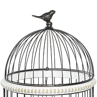White Wood Farmhouse Birdcage, 44" x 14" x 14"