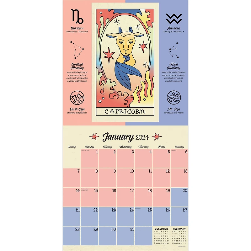 TF Publishing 2024 Year of Astrology Wall Calendar