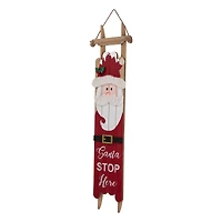 Glitzhome® 42" Wooden Sleigh Santa Porch Sign