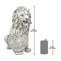 Design Toscano 17" Right Paw Up Roaring Beasts of Castello di Rocca Lion Sentinel Statue