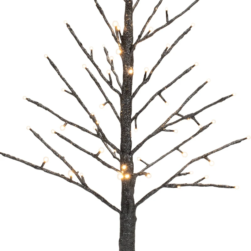 3ft. Glittery Black LED Glittered Twig Tree
