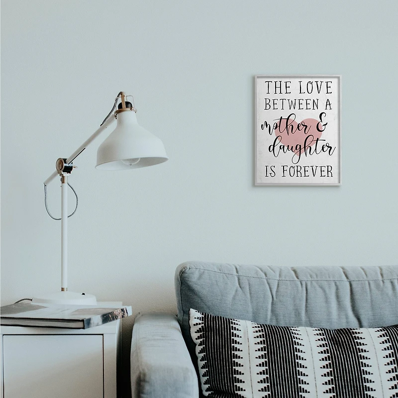 Stupell Industries Love Between Mother & Daughter Gray Framed Wall Art