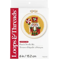 6" Peppermint Nutcracker Punch Needle Kit by Loops & Threads®