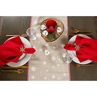 DII® 70" Red Reindeer Embroidered Table Runner