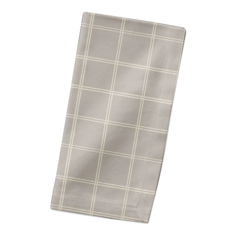 Gray & White Check Cotton Twill Napkin