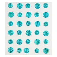 12 Packs: 30 ct. (360 total) Aqua Iridescent Pinwheel Bling Stickers by Recollections™