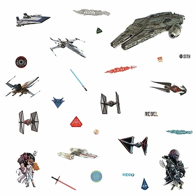 RoomMates Star Wars Episode IX Galactic Ships Peel & Stick Wall Decals