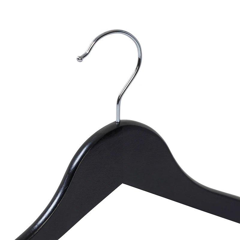 Honey Can Do Black Non-Slip Swivel Hook Wood Hangers, 24ct.