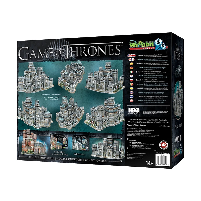 Game of Thrones - 2 3D Puzzles: The Red Keep and Winterfell: 1755 Pcs