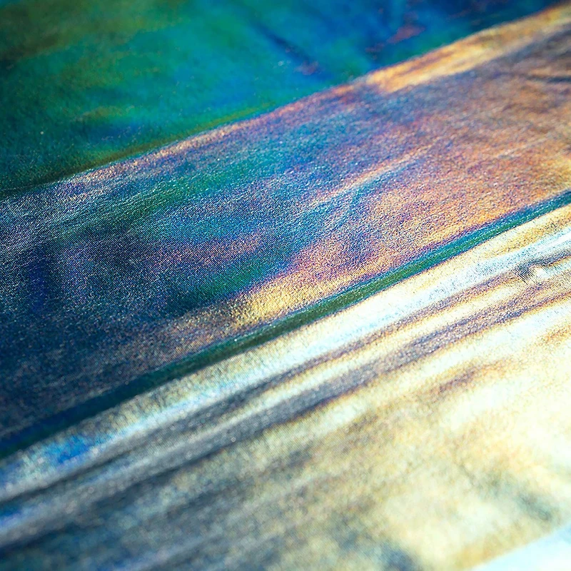 Cosplay by Yaya Han Light Blue Oil Slick 4-Way Stretch Jersey Fabric