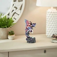 Light Up Dark Fairy and Dragon Figurine 4.5" x 4" x 7.75