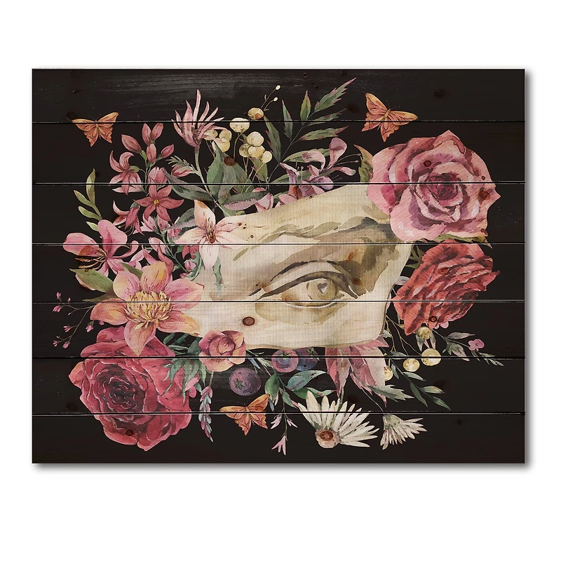 Designart - Greek Sculpture David Eye With Dried Wildflowers