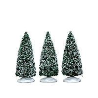 Lemax® Small Snowy Juniper Trees Set of 3