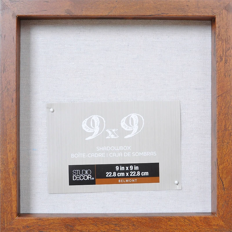 8 Pack: Honey Belmont 9" x 9" Shadowbox by Studio Décor®