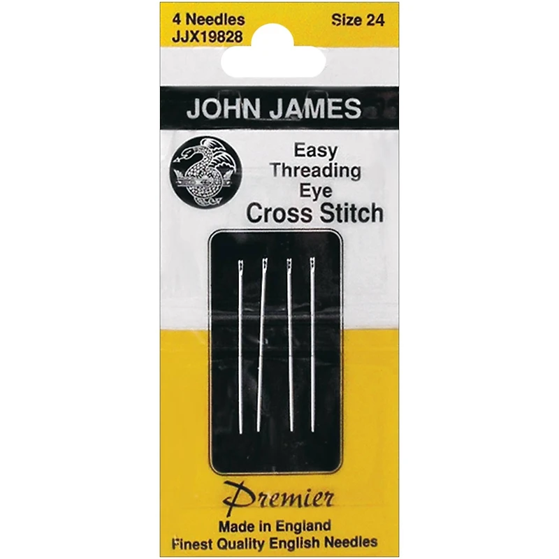 Colonial Needle John James Easy Size 24 Threading Calyx Eye Hand Needles, 4ct.
