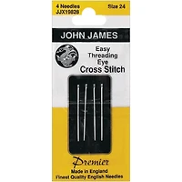 Colonial Needle John James Easy Size 24 Threading Calyx Eye Hand Needles, 4ct.