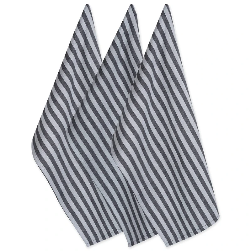 DII® Black & White Stripe Dishtowel, 3ct.