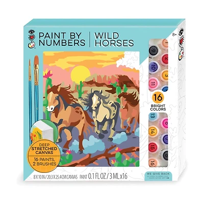 Bright Stripes iHeartArt Wild Horses Paint by Numbers Activity Kit