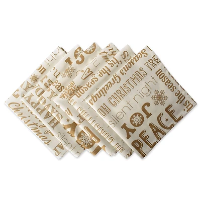 DII® Gold Christmas Collage Napkins, 6ct.