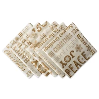 DII® Gold Christmas Collage Napkins, 6ct.