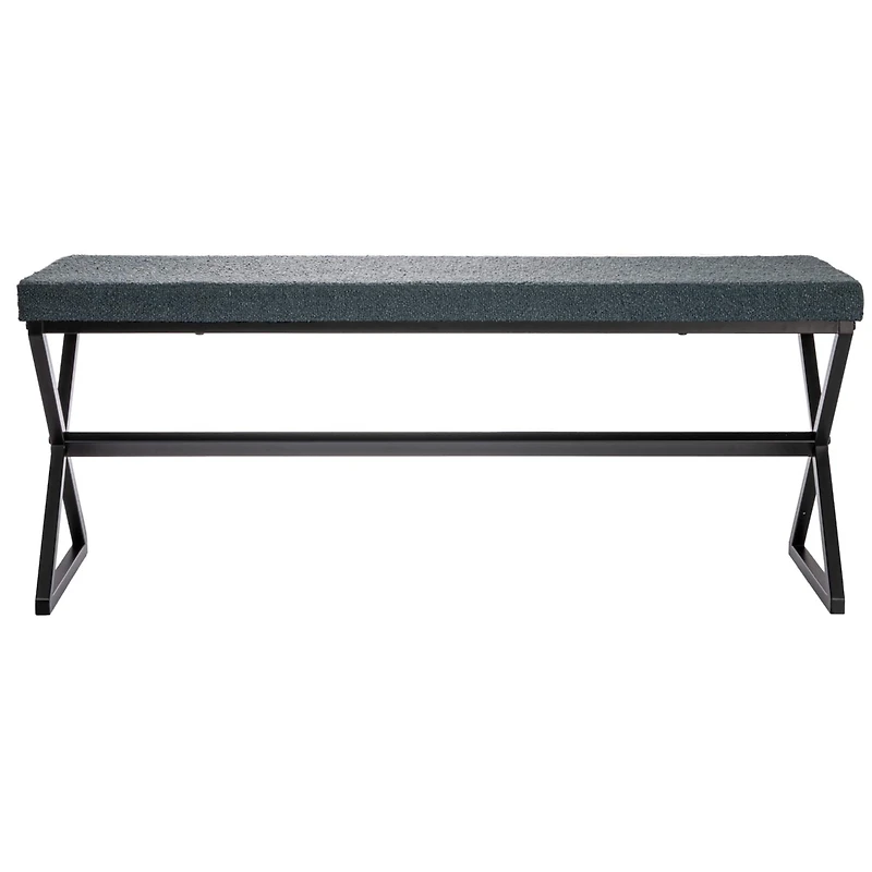 Household Essentials Harper 46.5" Metal & Boucle Bench