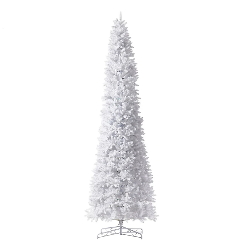 13ft. Pre-Lit Slim White Artificial Christmas Tree, Warm White LED Lights