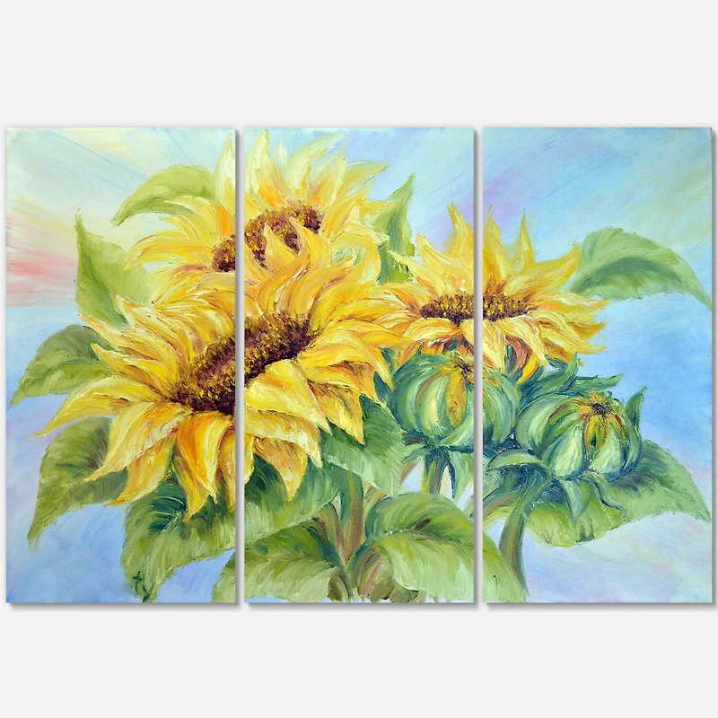 Designart - Three Sunflowers