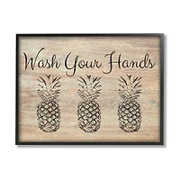 Stupell Industries Wash Your Hands Pineapple Framed Wall Art