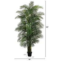 10ft. Potted Green UV Resistant Artificial Areca Palm Tree