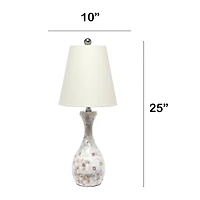 Lalia Home 25" Curved Mosaic Seashell Table Lamp with Chrome Accents