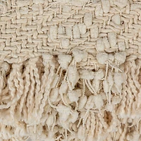 Hello Honey® Natural Cable Knit Throw Blanket with Fringe