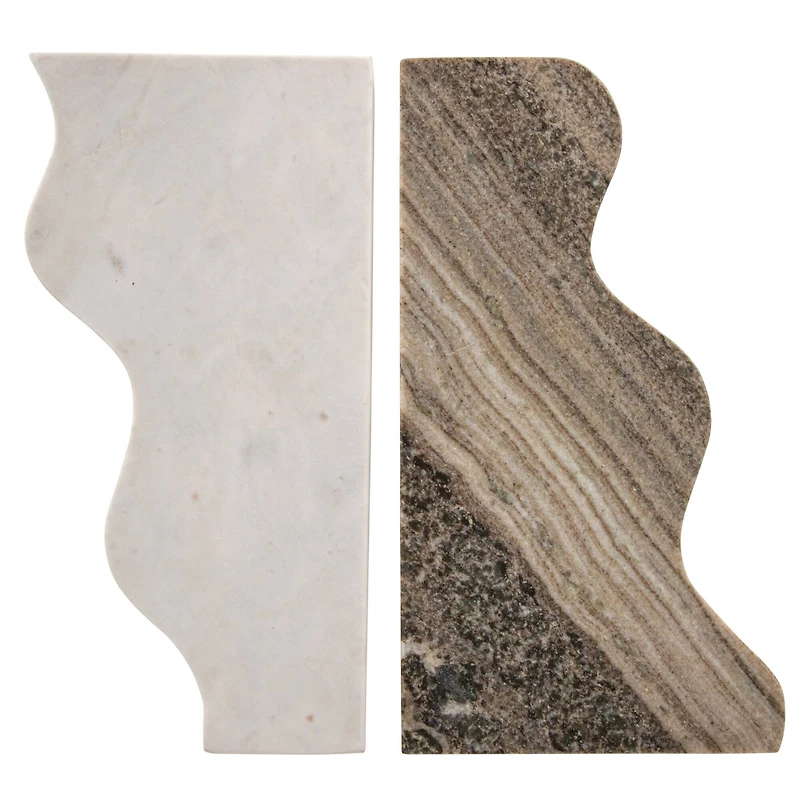 Hello Honey® 15" Beige & White Marble Wave Dual Cheese & Cutting Board