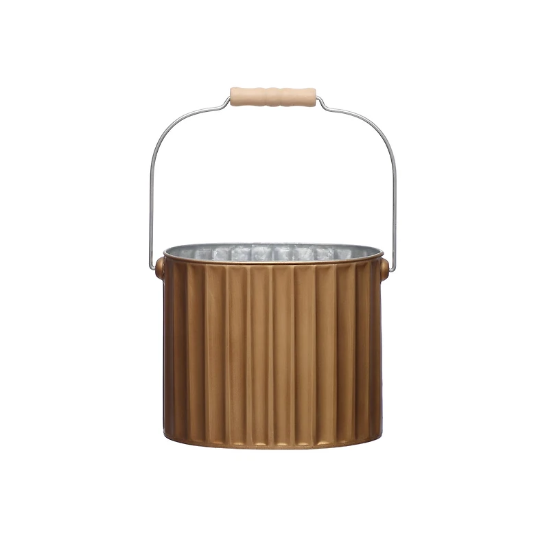6" Gold Ribbed Metal Bucket by Ashland®
