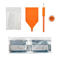 8" Glow-in-the-Dark Witch on Broom Stick Round Wood Plaque Diamond Art Kit by Make Market®