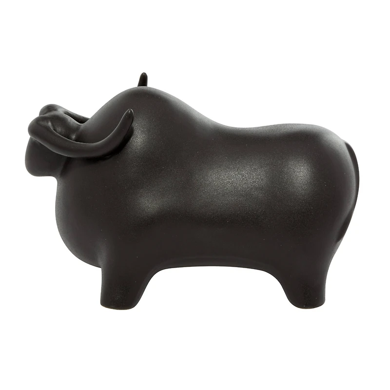 The Novogratz 12" Black Contemporary Bull Sculpture