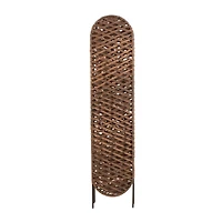 6ft. Copper Metal Geometric Handmade Foldable Freestanding Woven Room Divider Screen