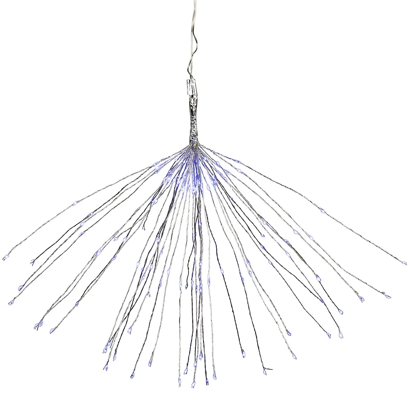 20" LED Lighted Firework Silver Branch Christmas Decoration