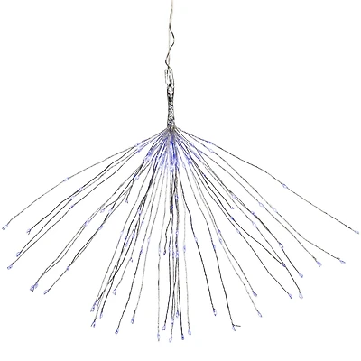 20" LED Lighted Firework Silver Branch Christmas Decoration