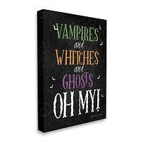 Stupell Industries Vampires Witches Ghosts Phrase Canvas Wall Art