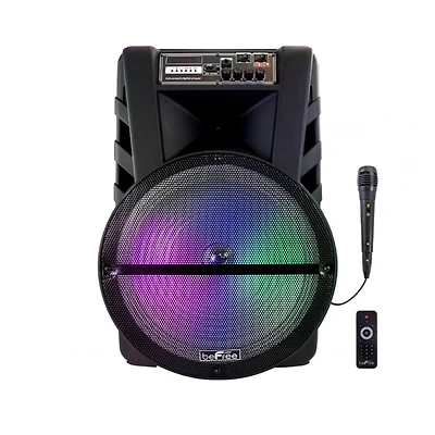 beFree Sound 15" Bluetooth Portable Rechargeable Party Speaker With LED Lights
