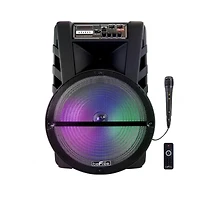 beFree Sound 15" Bluetooth Portable Rechargeable Party Speaker With LED Lights
