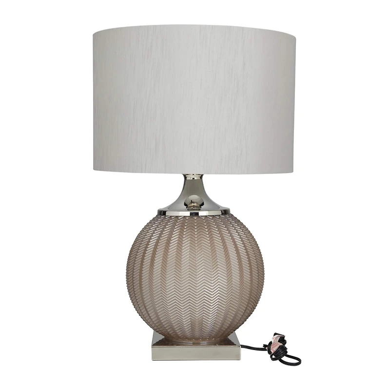 Grey Polyester Transitional Table Lamp, 27" x 17" x 17"