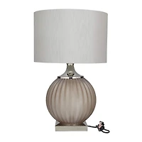 Grey Polyester Transitional Table Lamp, 27" x 17" x 17"