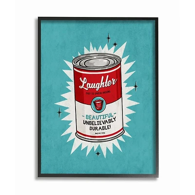 Stupell Industries Canned Laughter Wall Art in Black Frame