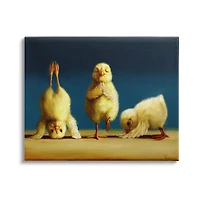 Stupell Industries Yoga Chicks Funny Stretching Poses Farm Animal Painting Canvas Wall Art