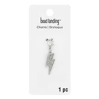Silver Bling Lightning Bolt Charm by Bead Landing™