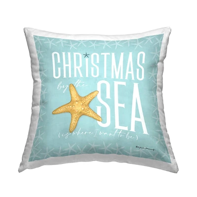 Stupell Industries Christmas by The Sea is Where I want to be Throw Pillow