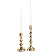 Contemporary Aluminum Taper Candle Holder Set